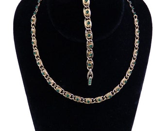 1950s Vintage Rhinestone Necklace And Bracelet Set By Kramer of New York