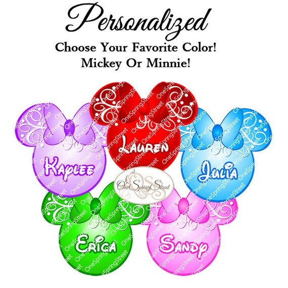 Disney Iron On Transfer Mickey Minnie Personalized CHOOSE