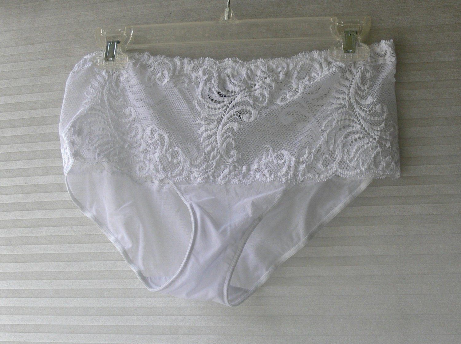 White Lace Sheer Panties Size Large 