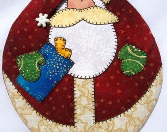 Stars and Snow Santa Mug Rug