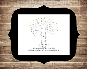 Custom Family Tree, Typography Art, 11x14