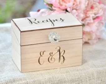 Personalized recipe box, wooden recipe box, home decorations, wedding gift