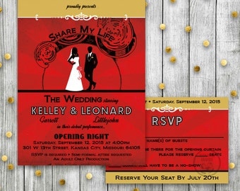 Red carpet wedding invitations