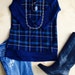 Plaid front and French Terry Raglan Baseball Sweatshirt Top