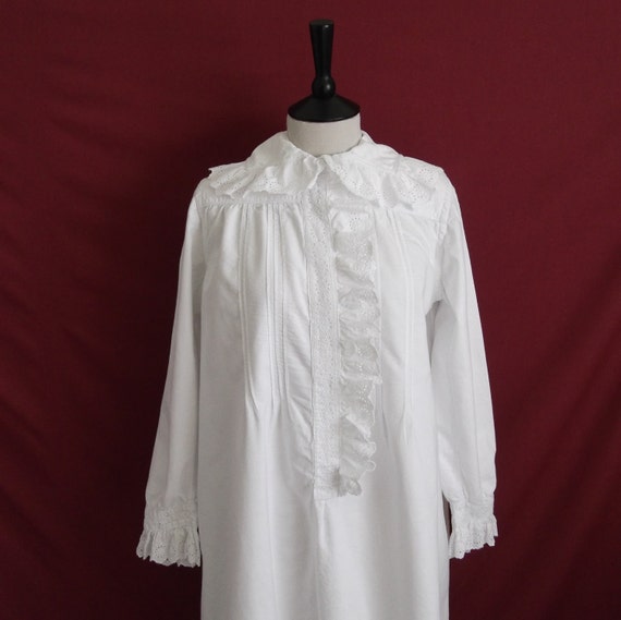 Antique Victorian 1880s 1890s Nightgown Nightdress with
