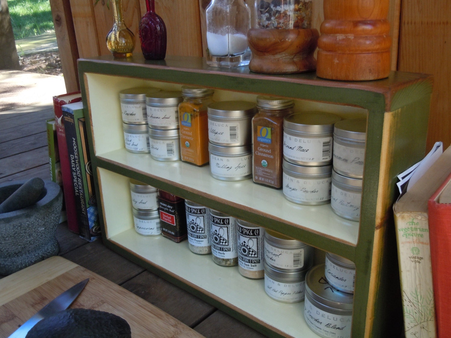 Spice Rack Rustic Medium Free Standing Spice by OldCountryGeneral