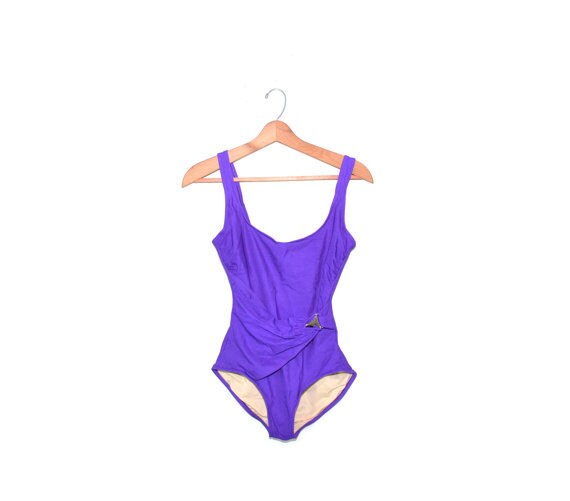 Purple Swimsuit Purple Bathing Suit One Piece Swimsuit Vintage