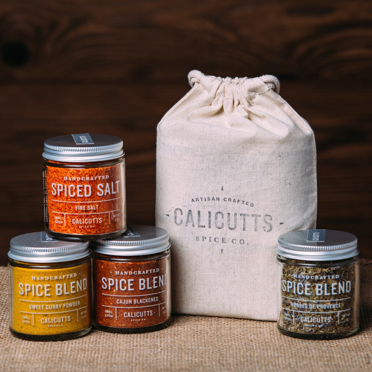 Handcrafted Spice Blends Gift Bag 4 Jars of Spice Blends