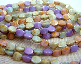 Czech Beads, Czech Glass Pinch Beads - Multi-Color Luster Mix (P/N-005) - 5mm Pinch Beads - Qty. 30