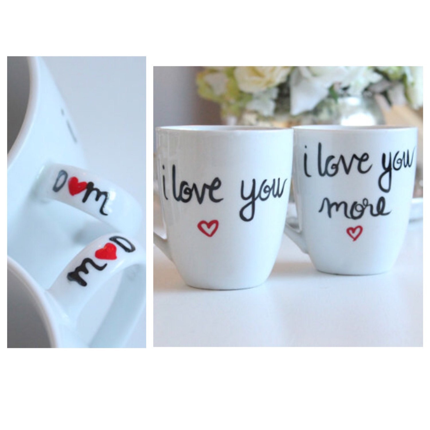 I love you I love you more mugs Valentines gifts for him