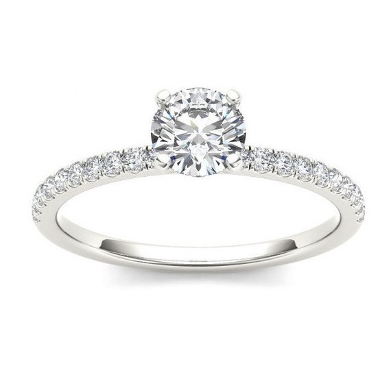 14Kt White Gold 0.75 Ct Diamond Classic Engagement Ring