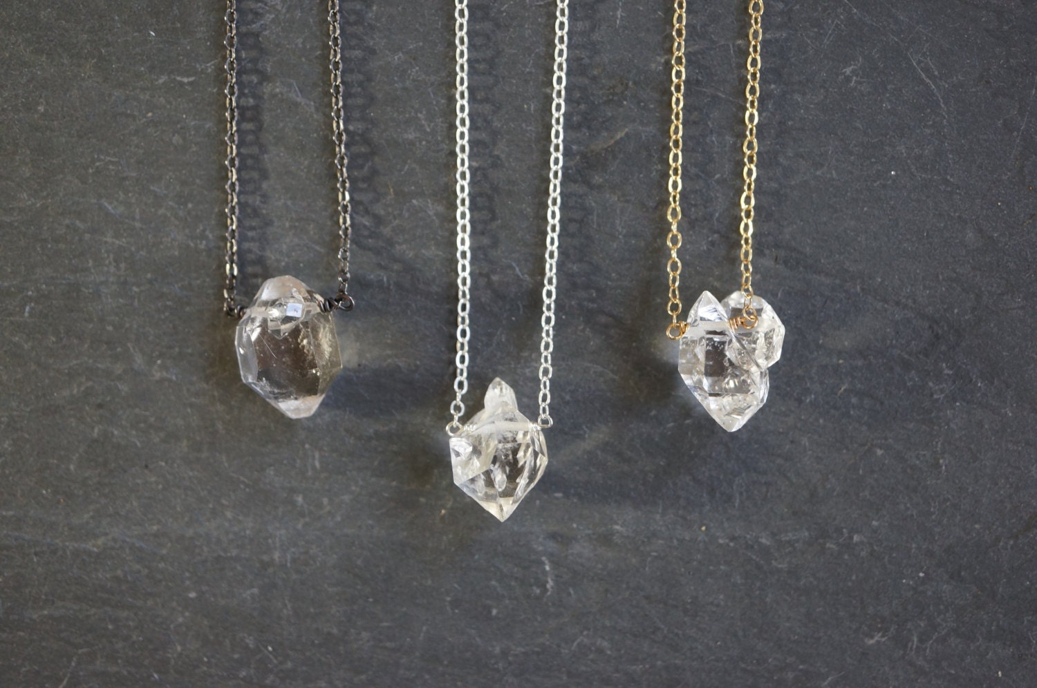 Natural Herkimer Diamond Sterling Silver Loop Earrings - Ireland