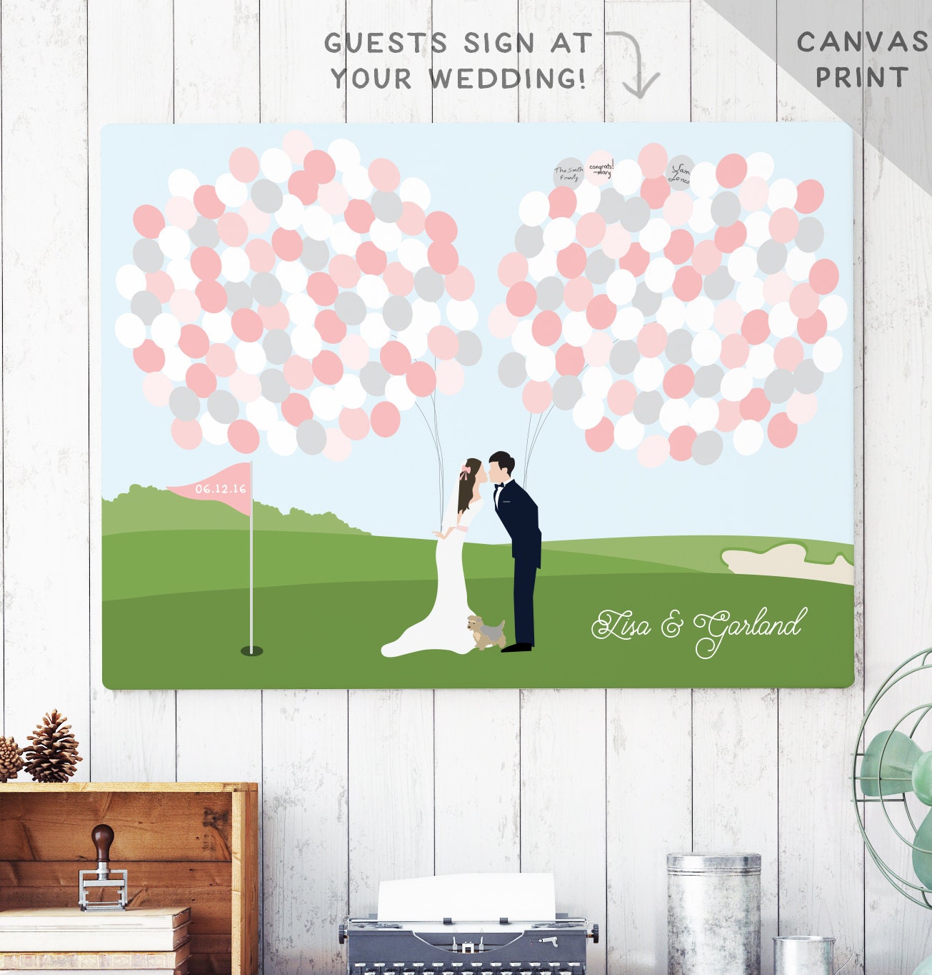 Wedding Table Wedding Sign In Book golf course wedding canvas guest book alternative golf