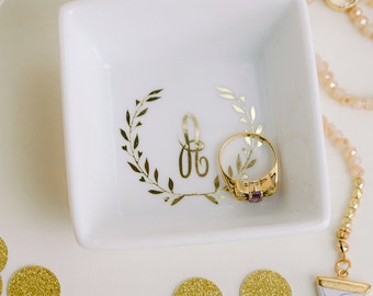 Monogram Ring Dish, Ring Dish, Ring Holder, Jewelry Dish, Bridesmaid Proposal, Engagement Gift, Gifts for Bridesmaids, Ring Bowl
