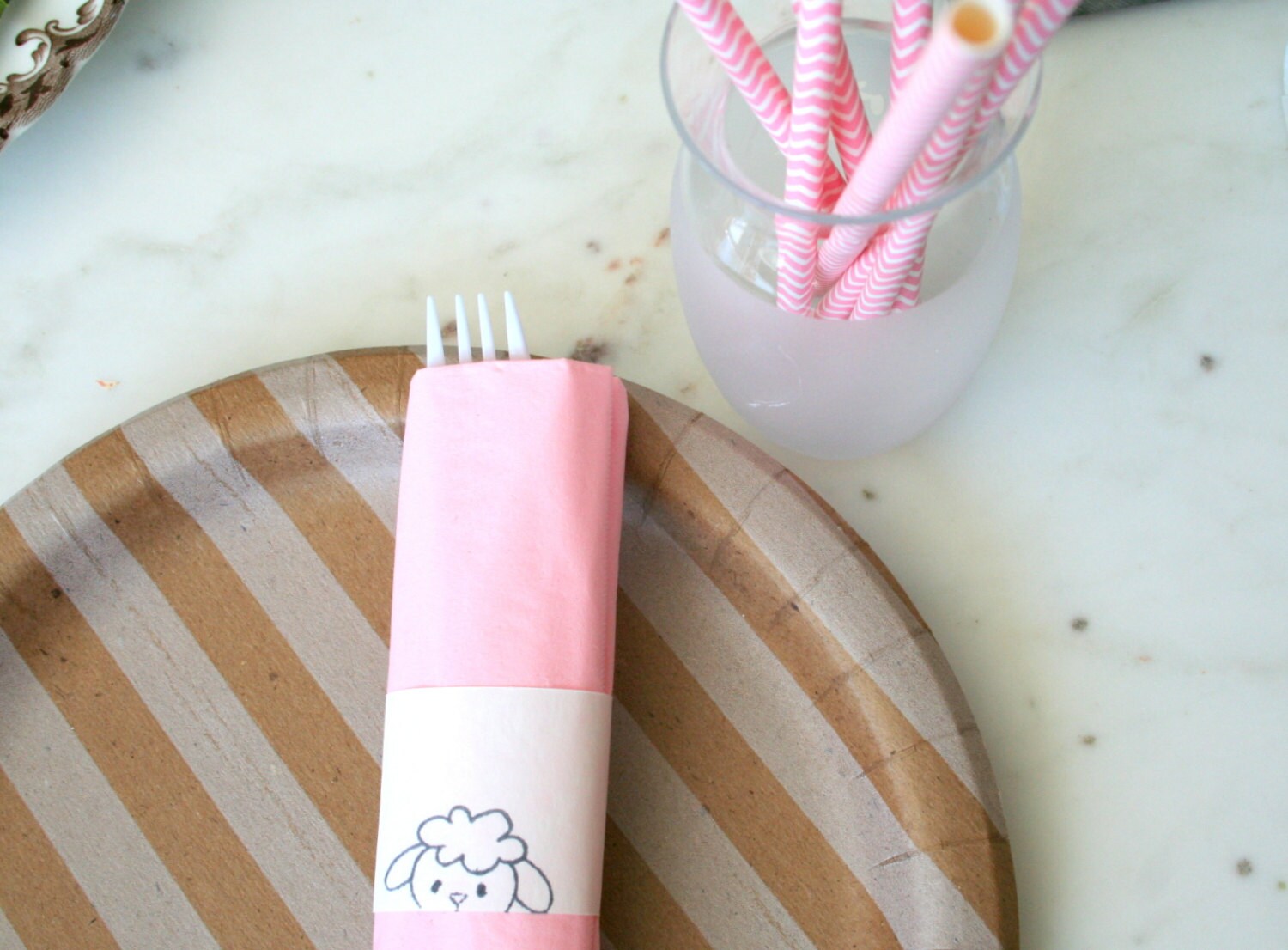 Little Lamb Baby Shower Paper Napkin Wraps Little by Ogelbird
