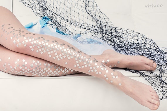 Mermaid tights / invisible sheer tights / mermaid fish scale