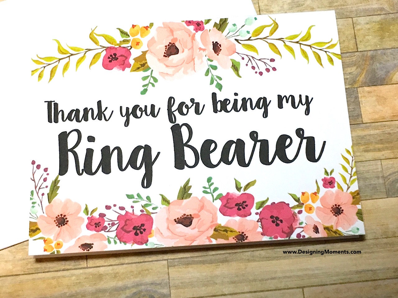 Unique 70 Ring Bearer Thank You Card Wording