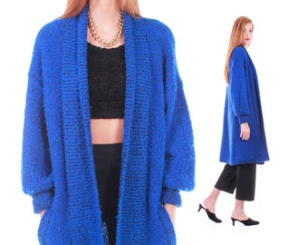 Royal blue duster sweater shirts women tumblr outfits