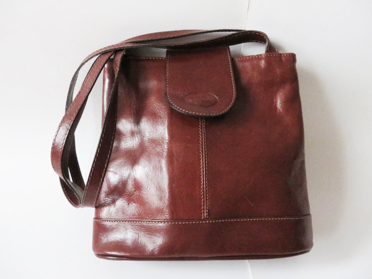 Leather Tote Bag Cognac Brown Bag Chestnut Handbag Brown
