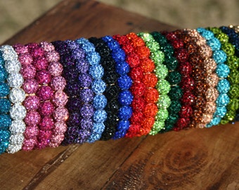 Rustic Shamballa Beaded Bracelet - Many Colors