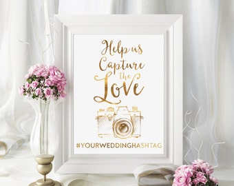 Share the Love Sign, Hashtag Wedding Sign, Gold Wedding Sign, Chic Wedding Sign, Hashtag Wedding, Cute Wedding Print, Instagram Wedding