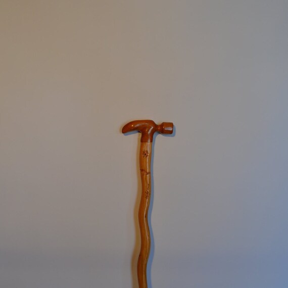 Cherry Hammer Walking Stick by MickeysHikingSticks on Etsy