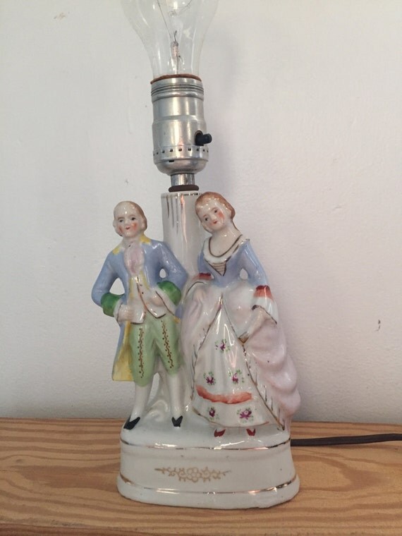 SALE 1940's Occupied Japan Porcelain Victorian Lamp