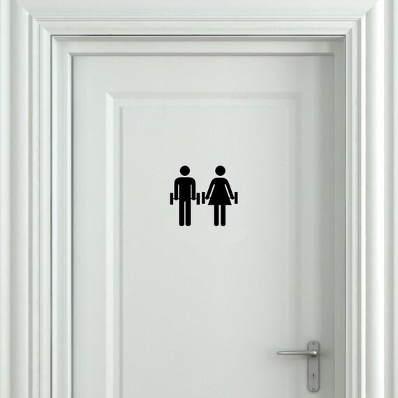 Bathroom Sign Decal fitness toilet sign bathroom sign toilet sign door sticker Bathroom Sign Decal fitness toilet sign bathroom sign toilet sign door sticker