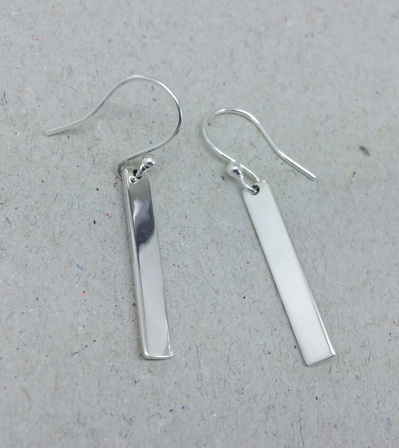 Sterling Silver Bar Earrings Silver Long Bar Earrings Silver