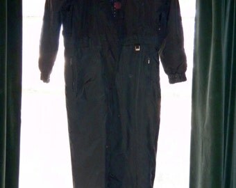 Winter Clearance! Vintage 90s FERA SKI SUIT 1-Piece Snowsuit Snowboard Jumpsuit Women Size 12 Black Looks New