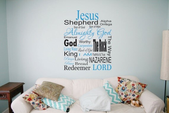 Vinyl Wall Art Scripture Wall Art Names of Jesus by LoveLineSigns