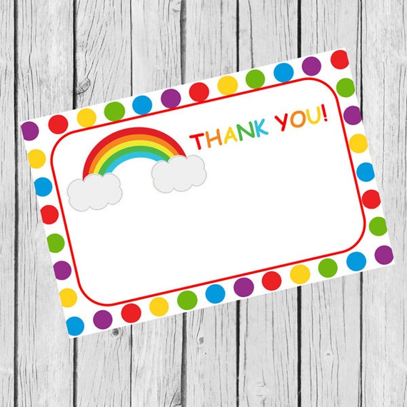 Items Similar To Rainbow Thank You Card Printable On Etsy 1977