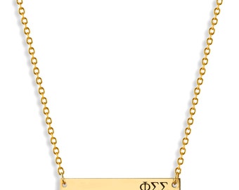 Phi Sigma Sigma Sorority Bar Necklace / Phi Sigma Sigma Necklace / Sorority Necklace / Sorority Gift / Big Little Gift / Sorority Jewelry