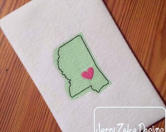 Mississippi State Sketch Embroidery Design