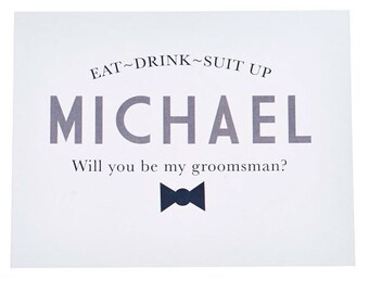 Custom Groomsman Card ~ Groomsman Card ~ Will You Be My Groomsman ~ Groomsman Bowtie Card