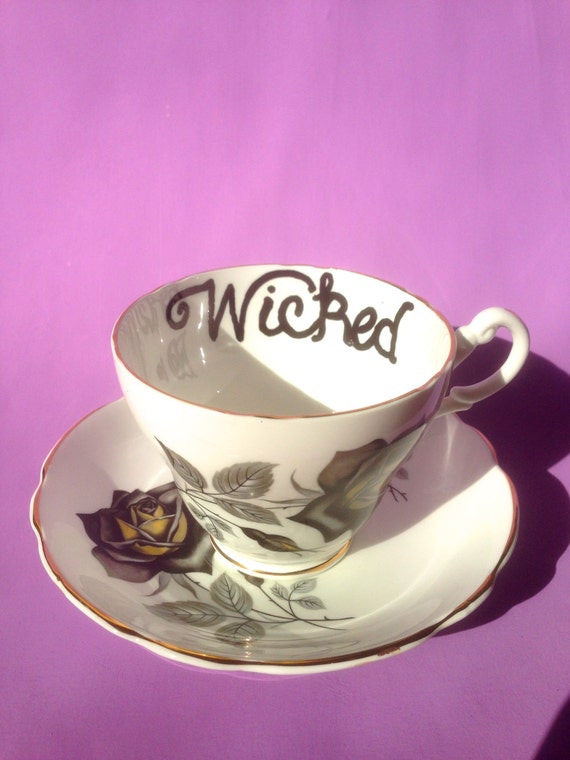 Vintage Royal Ascot Gothic Rose Wicked Tea Cup