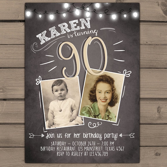 90 birthday invitation