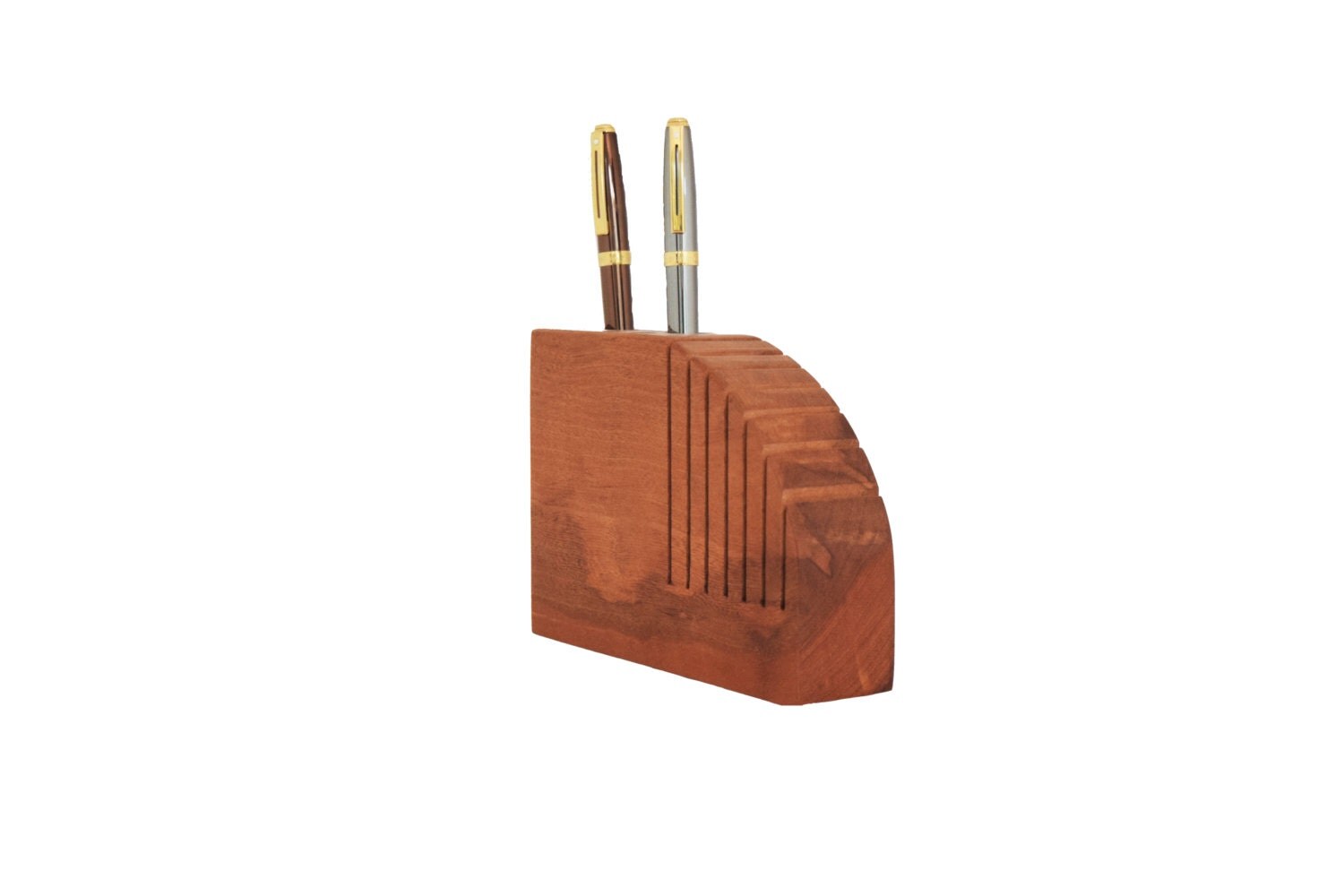 Desk Organizer Curved Pen Letter and Business Card Holder