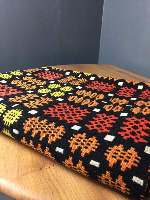 REDUCED Vintage Welsh Derw Tapestry Blanket by homeworkfurniture