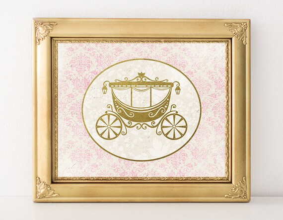 Items similar to Princess Carriage Printable Art Print Gold Carriage ...