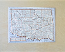 Unique oklahoma map related items | Etsy