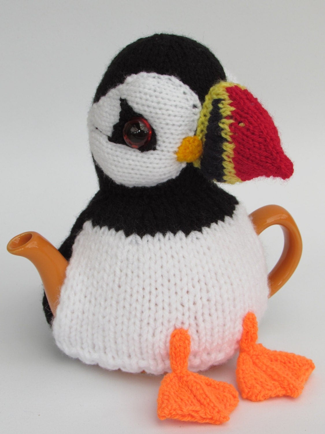 Puffin Tea Cosy Knitting Pattern from TeaCosyFolk on Etsy Studio