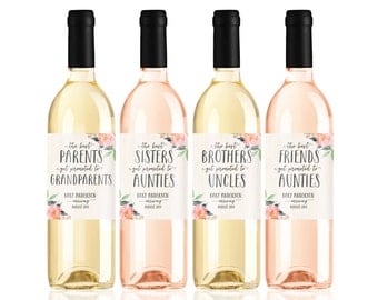 Pregnancy Announcement, Baby Announcement Wine Bottle Label, Custom Wine Label, Best Parents Get Promoted to Grandparents, Shower Favor