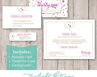 Thirty-one Chevron Business Card Custom PDF Template