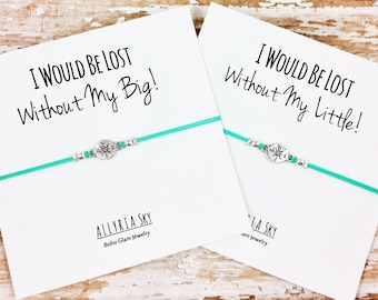 Silver Compass Big Little Sorority Bracelet (Single or Set) | Lost Without You | Big Sister, Little Sister | Sorority Reveal Gift Jewelry