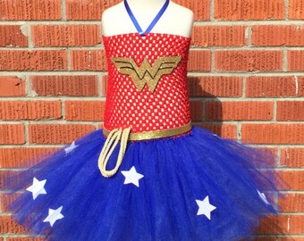 Wonder Woman Tutu Dress - Wonder Woman Halloween Costume - Wonder Woman Costume for Toddlers - Wonder Woman Outfit - Wonder Woman Dress