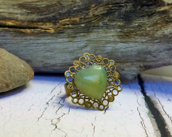 Thumb Ring ~ Green Jade Ring ~ PreEngagement Ring, Birthday Gift For Sister In Law, 35th Anniversary Gift, Going Away Gift For Female Friend