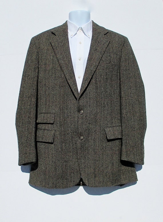 Ralph Lauren Gray Herringbone Tweed Jacket 2 Button Wool