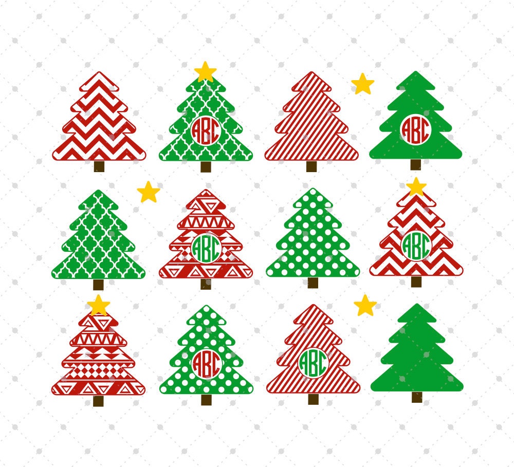 Download Christmas Tree SVG Cut Files Christmas Monogram Frame SVG Cut