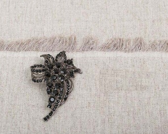 Gun black Brooch rhinestone Brooch Rhinestone Pearl broach Crystal Brooch Component rhinestone pin - Bridal Brooch - MMSK17
